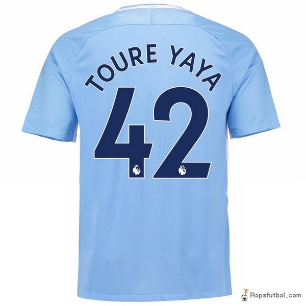 Camiseta Manchester City Replica Primera Ropa Toure Yaya 2017/18